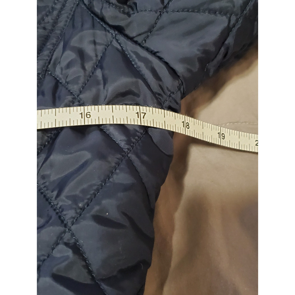 Banana Republic Quilted Belted Jacket XS True Navy Polka Dot Lining - Picture 6 of 12